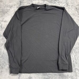 Dream USA Long Sleeve Shirt Mens XL Black Heavyweight Cotton Crew Neck Tee